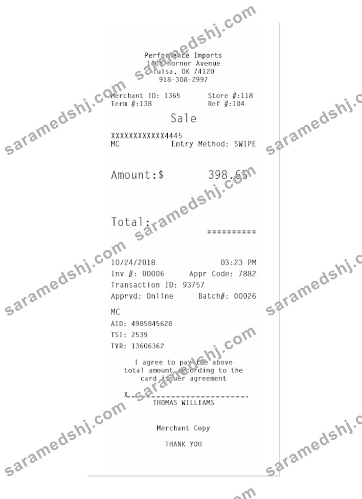 PERFORMANCE IMPORTS receipt (1)